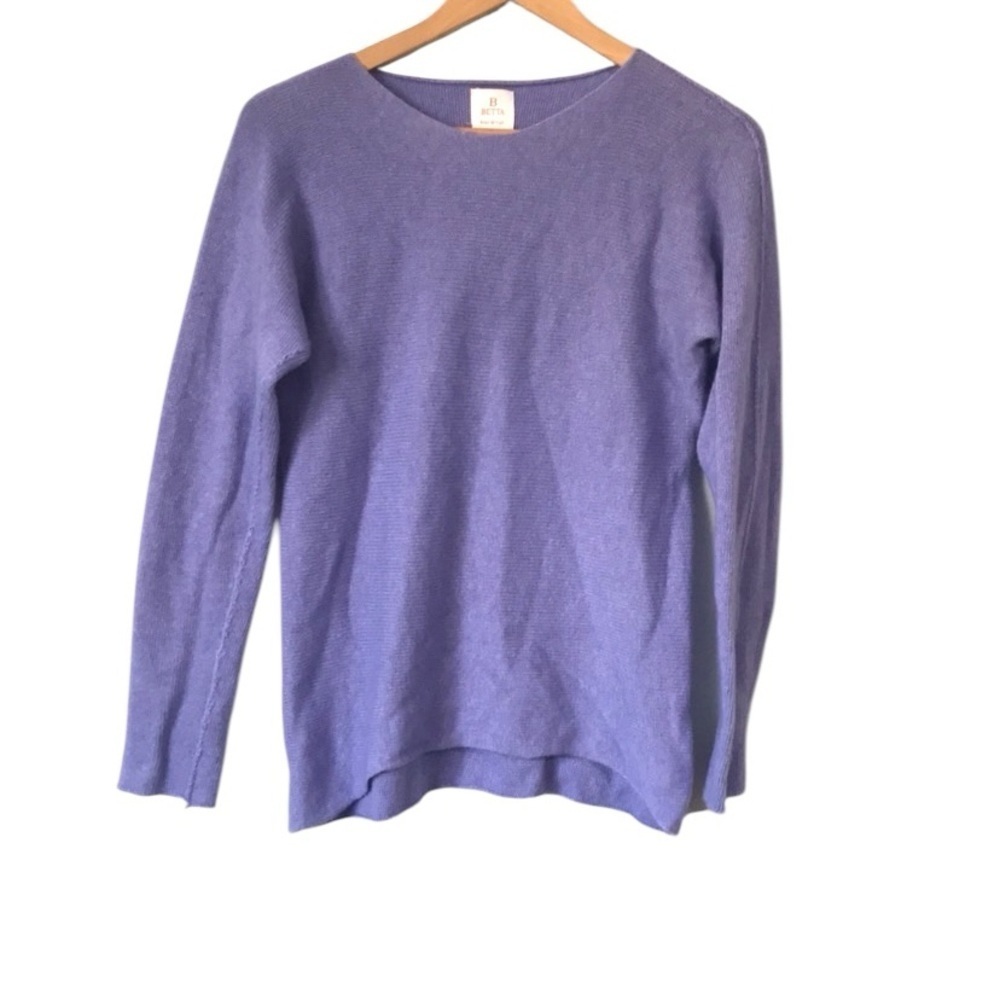 Betta lilac merino wool cashmere blend long sleeve knit sweater size Xsmall